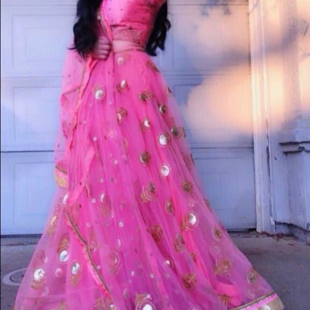 Pink & Gold lehnga dress